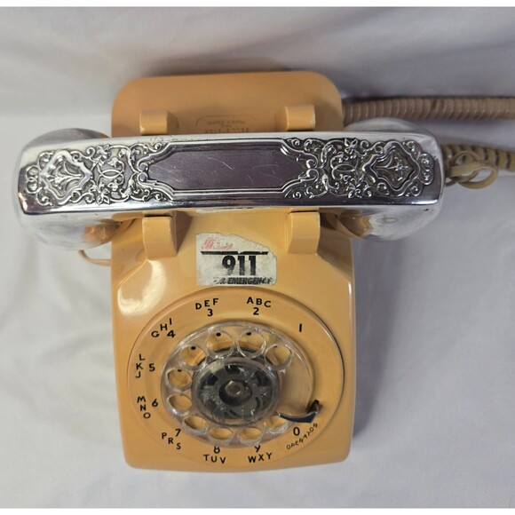 Vintage Bell System 500DM Rotary Phone Beige Silverplate Handset Cover - Picture 5 of 16